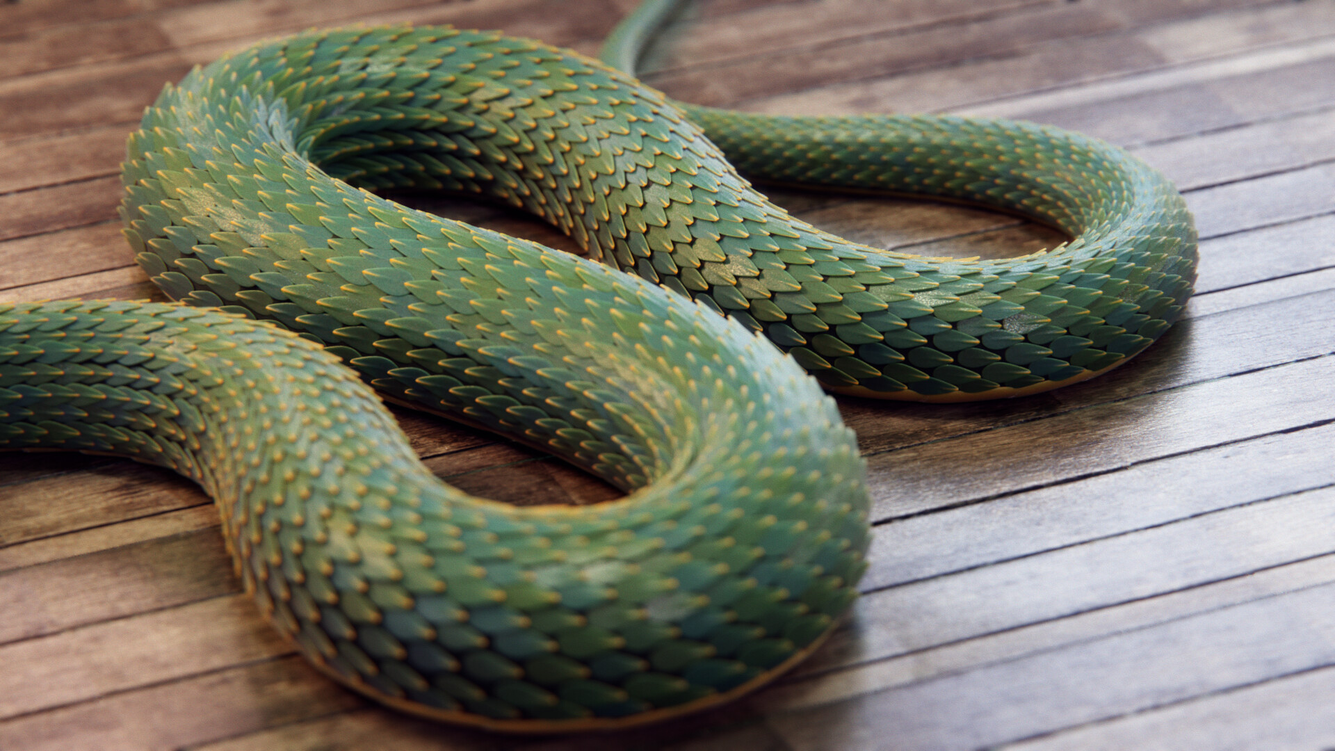 Snake with adaptive scales in foliage