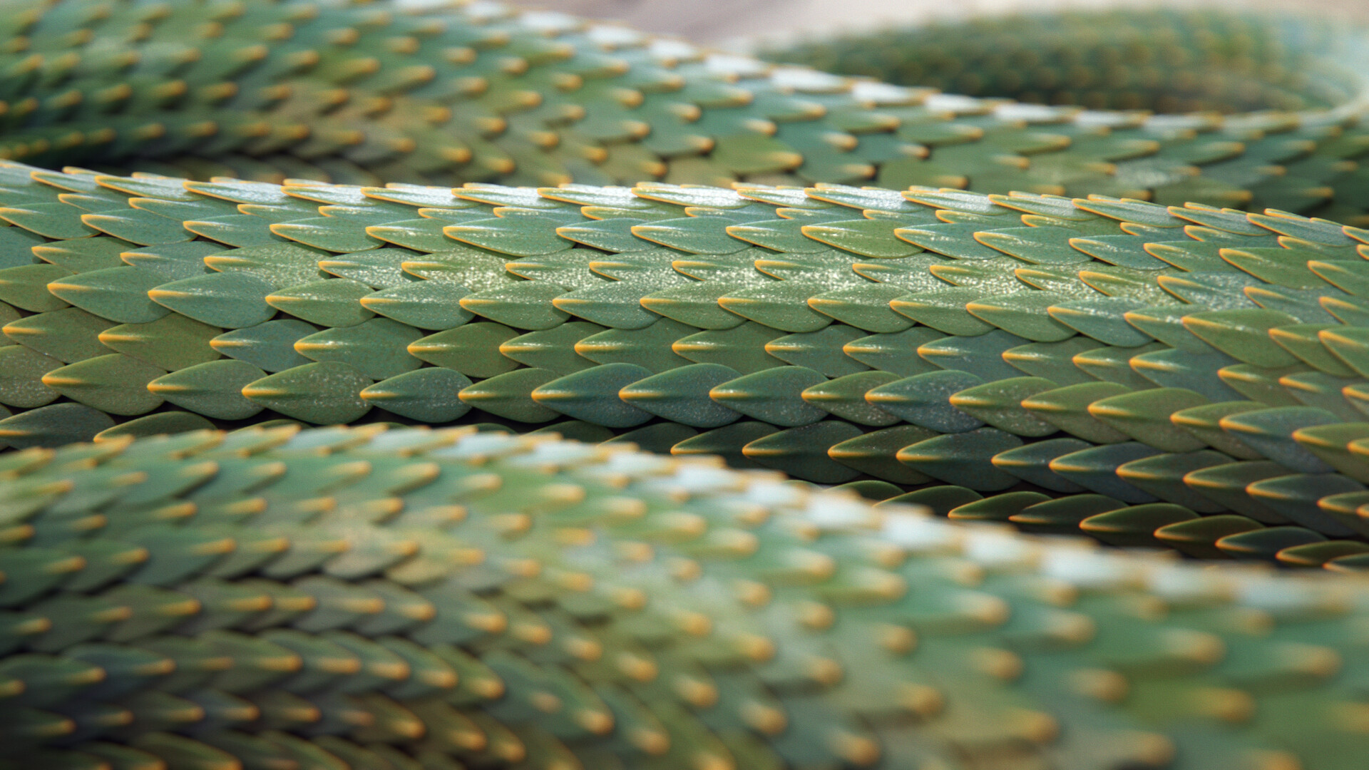 Adaptive snake scales Houdini setup